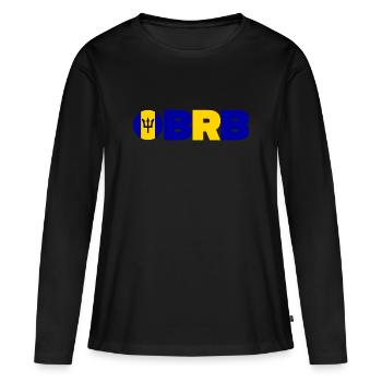 Barbade - T-shirt manches longues Premium bio Femme - noir - Devant - Julia (174cm)