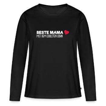 Beste Mama - Sohn - Frauen Premium Bio Langarmshirt - Schwarz - Vorne - Julia (174cm)