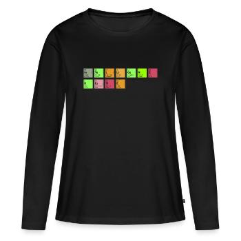 shirt_intelligenzbestie_pixel - T-shirt manches longues Premium bio Femme - noir - Devant - Julia (174cm)