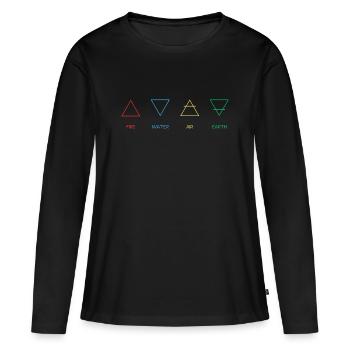 Vier Elemente - Frauen Premium Bio Langarmshirt - Schwarz - Vorne - Julia (174cm)
