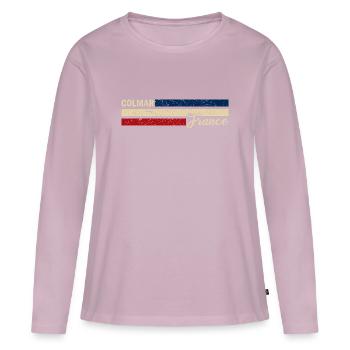 France - Colmar - France - Flag - Stripes - Women's Premium Organic Long Sleeve Shirt - dusky pink - Front - Julia (174cm)