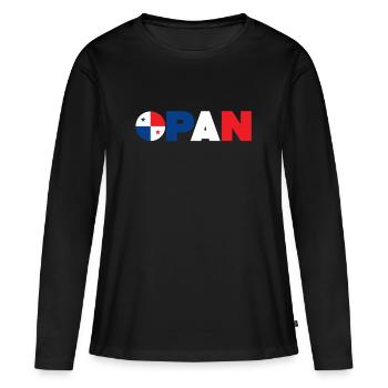 Panama - T-shirt manches longues Premium bio Femme - noir - Devant - Julia (174cm)
