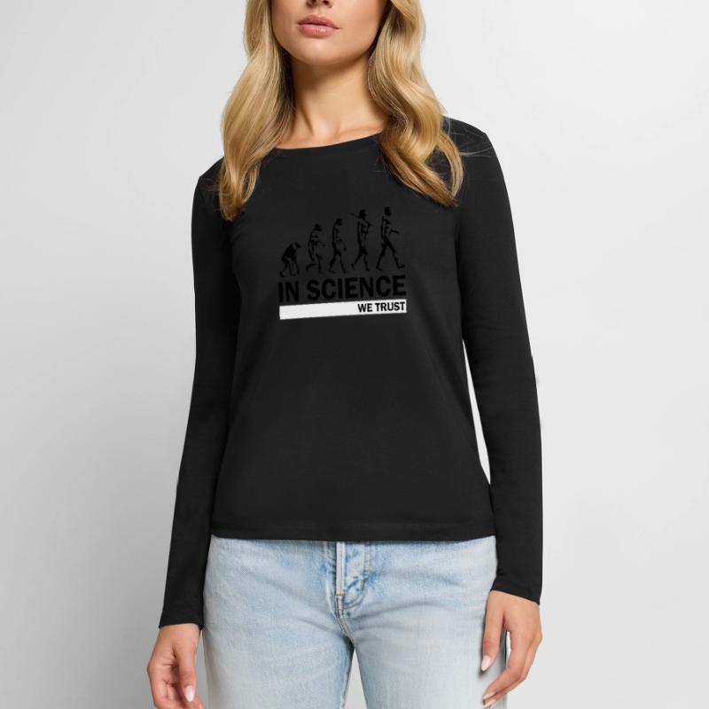 Evolution de la science T-shirt manches longues Premium bio Femme