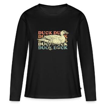 Canard canard - T-shirt manches longues Premium bio Femme - noir - Devant - Julia (174cm)