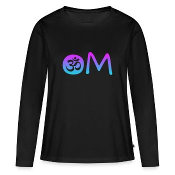 Om - Frauen Premium Bio Langarmshirt - Schwarz - Vorne - Julia (174cm)