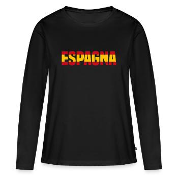 Spanien - Frauen Premium Bio Langarmshirt - Schwarz - Vorne - Julia (174cm)