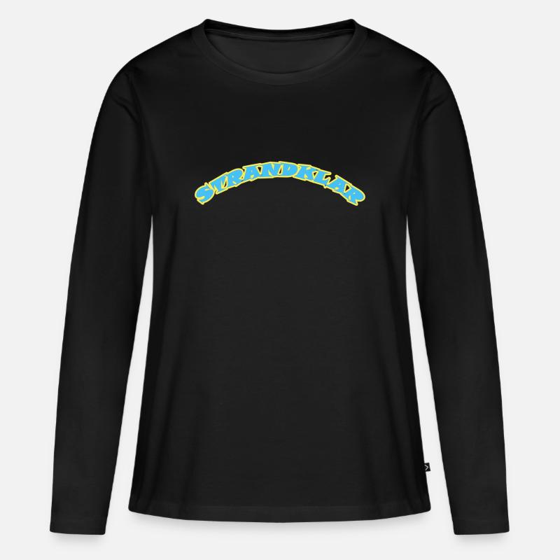 STRANDKLAR - Frauen Premium Bio Langarmshirt - Schwarz