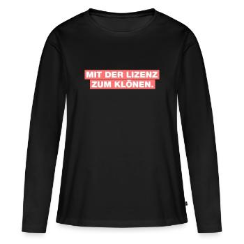 Avec la licence de clonage - T-shirt manches longues Premium bio Femme - noir - Devant - Julia (174cm)