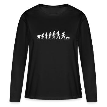 Evolution of Man and Canine - Women's Premium Organic Long Sleeve Shirt - black - Front - Julia (174cm)