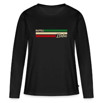 Italie - Naples - Naples - Italien - Italie - T-shirt manches longues Premium bio Femme - noir - Devant - Julia (174cm)