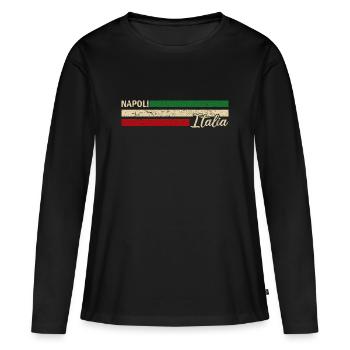 Italie - Naples - Naples - Italien - Italie - T-shirt manches longues Premium bio Femme - noir - Devant - Julia (174cm)