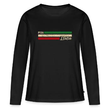 Italia - Pise - Italien - Italy - T-shirt manches longues Premium bio Femme - noir - Devant - Julia (174cm)
