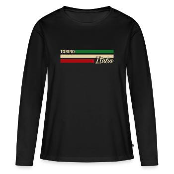Italie - Turin - Turin - Italien - Italie - T-shirt manches longues Premium bio Femme - noir - Devant - Julia (174cm)