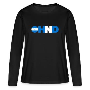 Honduras - Frauen Premium Bio Langarmshirt - Schwarz - Vorne - Julia (174cm)