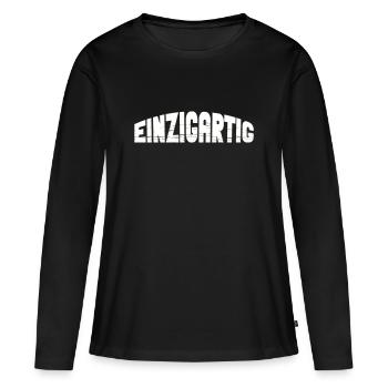 Unique - T-shirt manches longues Premium bio Femme - noir - Devant - Julia (174cm)