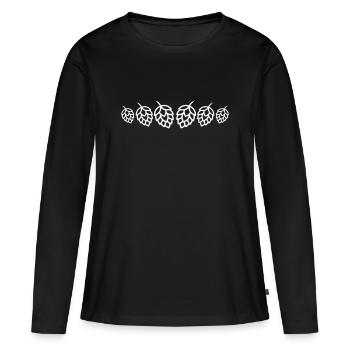 Hops Buds Barley Symbol - Women's Premium Organic Long Sleeve Shirt - black - Front - Julia (174cm)