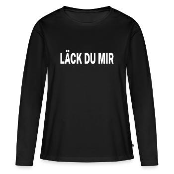 Läck du mir - Schweizerdeutsch - Frauen Premium Bio Langarmshirt - Schwarz - Vorne - Julia (174cm)