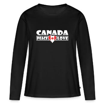 Canada - T-shirt manches longues Premium bio Femme - noir - Devant - Julia (174cm)