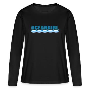 OCEANGIRL - T-shirt manches longues Premium bio Femme - noir - Devant - Julia (174cm)