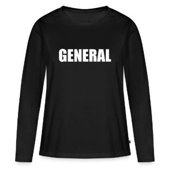 LOGO GENERAL - T-shirt manches longues Premium bio Femme - noir - Devant - Julia (174cm)