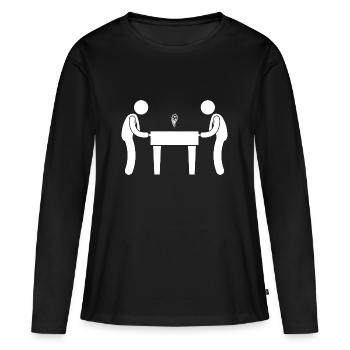 Baby-foot Baby-foot Fun Goal Fan - T-shirt manches longues Premium bio Femme - noir - Devant - Julia (174cm)
