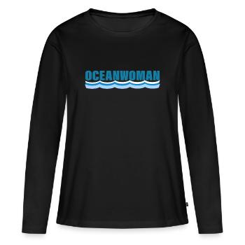 OCEANWOMAN - Women's Premium Organic Long Sleeve Shirt - black - Front - Julia (174cm)