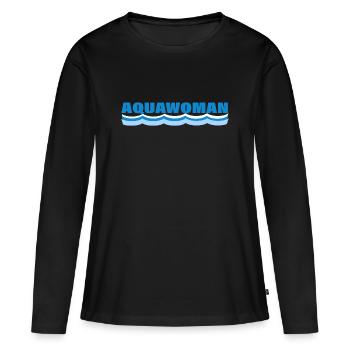 AQUAWOMAN - Women's Premium Organic Long Sleeve Shirt - black - Front - Julia (174cm)