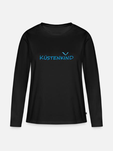 KÜSTENKIND - Frauen Premium Bio Langarmshirt - Schwarz
