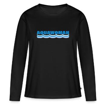 AQUAWOMAN - Women's Premium Organic Long Sleeve Shirt - black - Front - Julia (174cm)