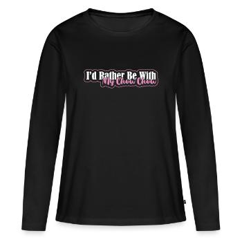 Chow Chow Hund - Frauen Premium Bio Langarmshirt - Schwarz - Vorne - Julia (174cm)