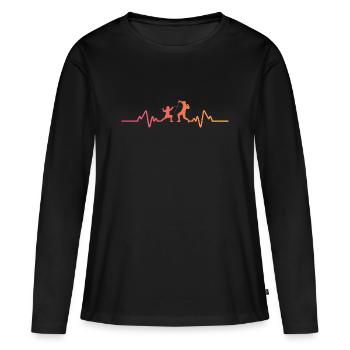 Sonnenuntergangs-Herzschlag-Fechten - Frauen Premium Bio Langarmshirt - Schwarz - Vorne - Julia (174cm)