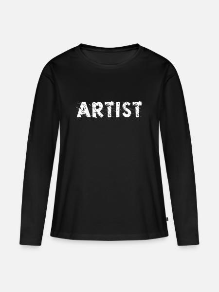 Artist Shirt - Premium økologisk langærmet T-shirt til kvinder - sort