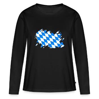 Bavière drapeau État fédéral Bavarian Bayer - T-shirt manches longues Premium bio Femme - noir - Devant - Julia (174cm)