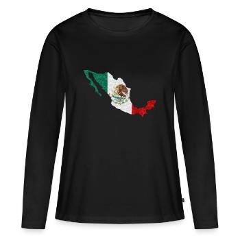 Drapeau Du Mexique Drapeau mexicain Mexico - T-shirt manches longues Premium bio Femme - noir - Devant - Julia (174cm)