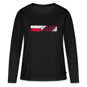 Poland Flag Bold Typography - Women's Premium Organic Long Sleeve Shirt - black - Front - Julia (174cm)