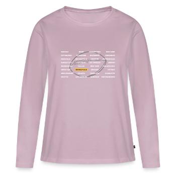 Football Cities Minneapolis - Frauen Premium Bio Langarmshirt - Altrosa - Vorne - Julia (174cm)