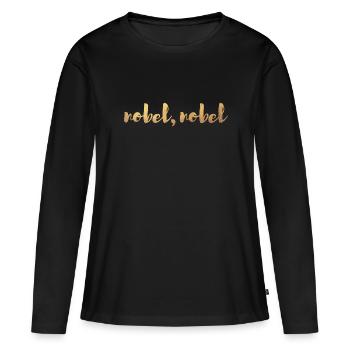 Noble Deluxe Gold Luxe Luxe Exclusif Cool Dictons - T-shirt manches longues Premium bio Femme - noir - Devant - Julia (174cm)