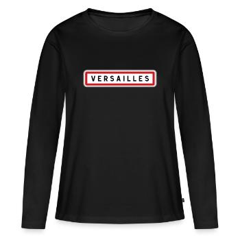 Panneau central de Versailles, Yvelines - T-shirt manches longues Premium bio Femme - noir - Devant - Julia (174cm)