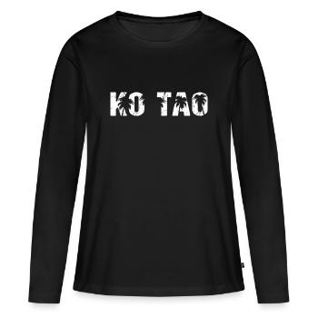 Palmiers de Ko Tao, Thaïlande, - T-shirt manches longues Premium bio Femme - noir - Devant - Julia (174cm)