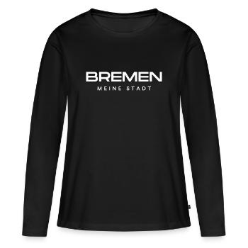 Brême - T-shirt manches longues Premium bio Femme - noir - Devant - Julia (174cm)