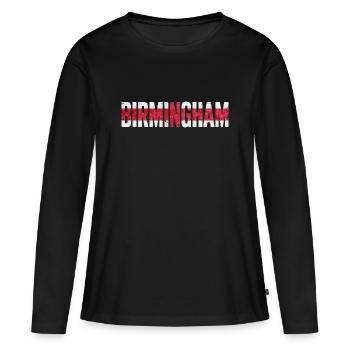 Birmingham, Angleterre - T-shirt manches longues Premium bio Femme - noir - Devant - Julia (174cm)