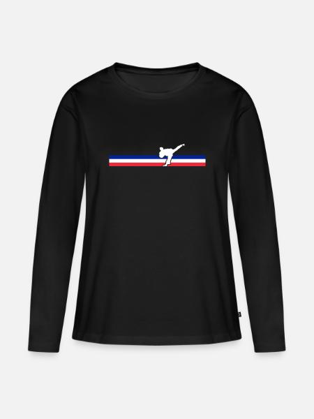 Marseille Design Kunst im Kickboxen - Frauen Premium Bio Langarmshirt - Schwarz