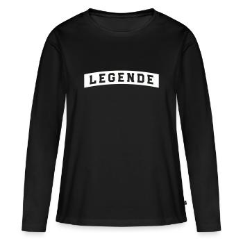 Légende - T-shirt manches longues Premium bio Femme - noir - Devant - Julia (174cm)