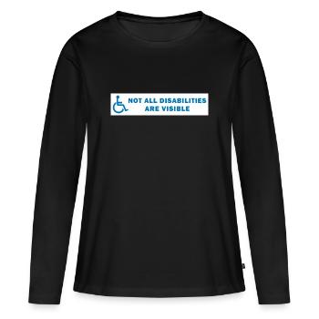 Tous les handicaps ne sont pas visibles - T-shirt manches longues Premium bio Femme - noir - Devant - Julia (174cm)