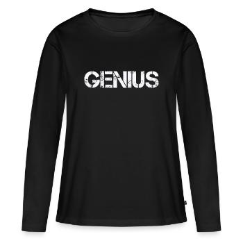 GENIUS - Frauen Premium Bio Langarmshirt - Schwarz - Vorne - Julia (174cm)