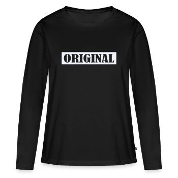 Original - T-shirt manches longues Premium bio Femme - noir - Devant - Julia (174cm)