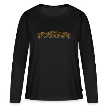 Niederlande Amsterdam Vintage Arc - Frauen Premium Bio Langarmshirt - Schwarz - Vorne - Julia (174cm)