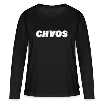 CHAOS - Frauen Premium Bio Langarmshirt - Schwarz - Vorne - Julia (174cm)