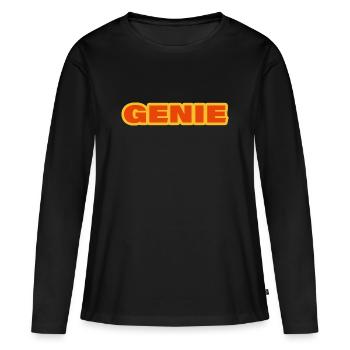 GÉNIE - T-shirt manches longues Premium bio Femme - noir - Devant - Julia (174cm)
