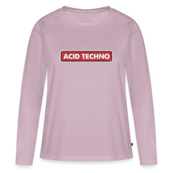 Acid Techno Neon Grid - Women's Premium Organic Long Sleeve Shirt - dusky pink - Front - Julia (174cm)
